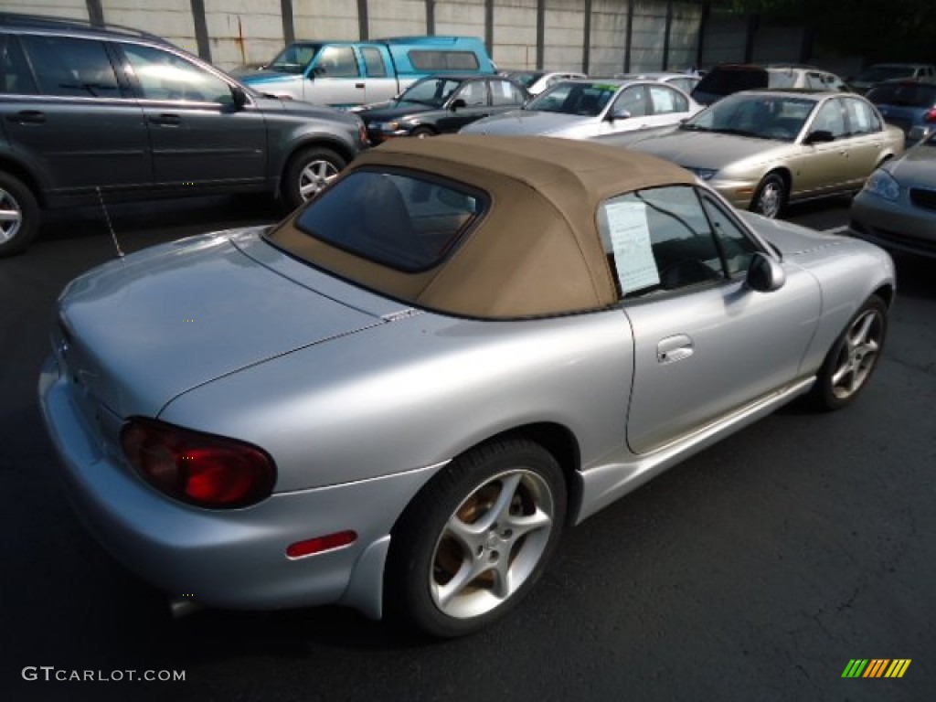 2002 MX-5 Miata LS Roadster - Crystal Blue Metallic / Saddle Brown photo #4