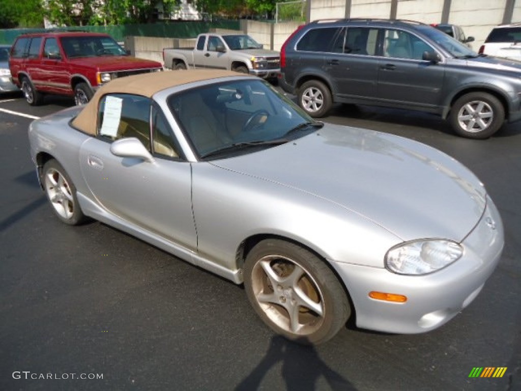 2002 MX-5 Miata LS Roadster - Crystal Blue Metallic / Saddle Brown photo #8