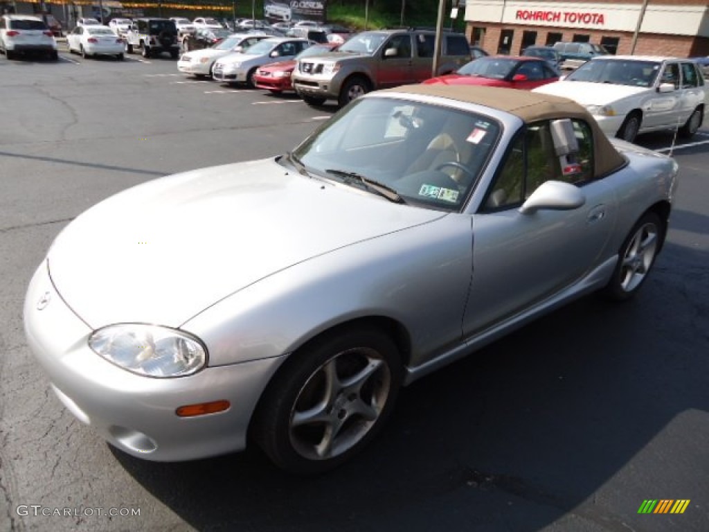 2002 MX-5 Miata LS Roadster - Crystal Blue Metallic / Saddle Brown photo #10