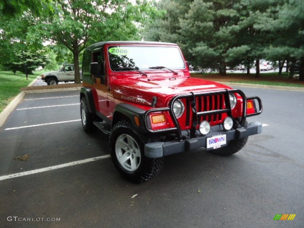 2006 Wrangler Rubicon 4x4 - Flame Red / Dark Slate Gray photo #1