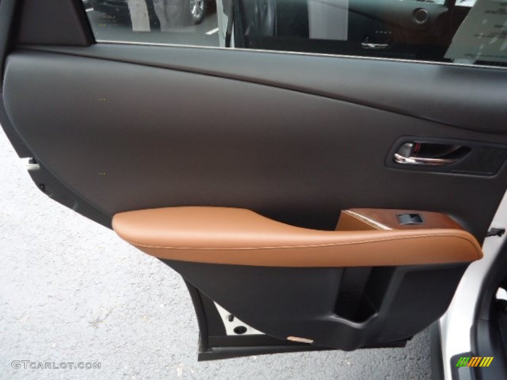 2013 Lexus RX 350 AWD Saddle Tan/Espresso Birds Eye Maple Door Panel Photo #64877087