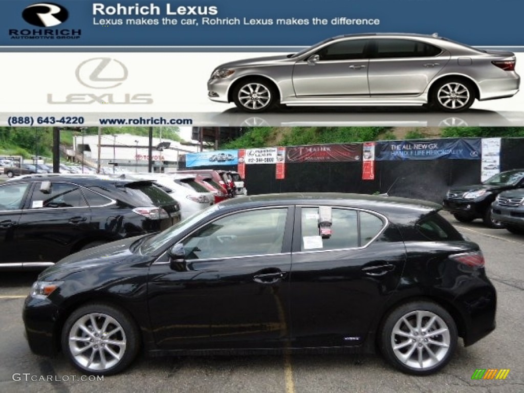 2012 CT 200h Hybrid Premium - Obsidian Black / Caramel Nuluxe photo #1