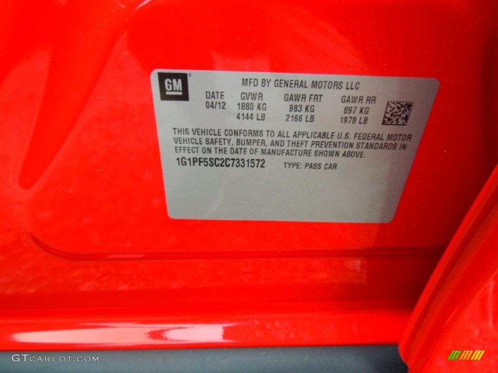 2012 Cruze LT/RS - Victory Red / Jet Black photo #7