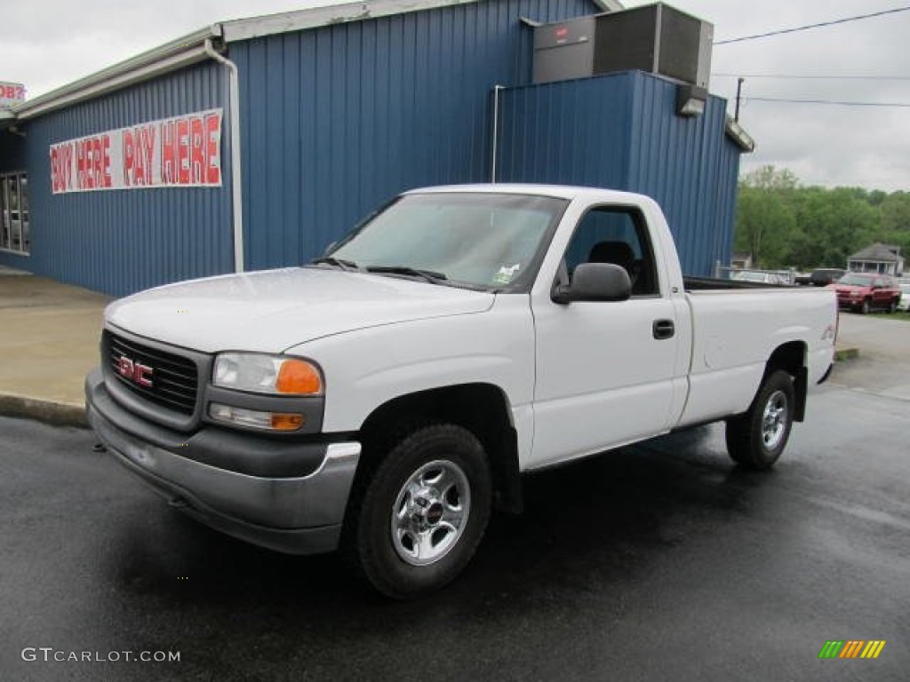 2001 Sierra 1500 SLE Regular Cab 4x4 - Arctic White / Graphite photo #1