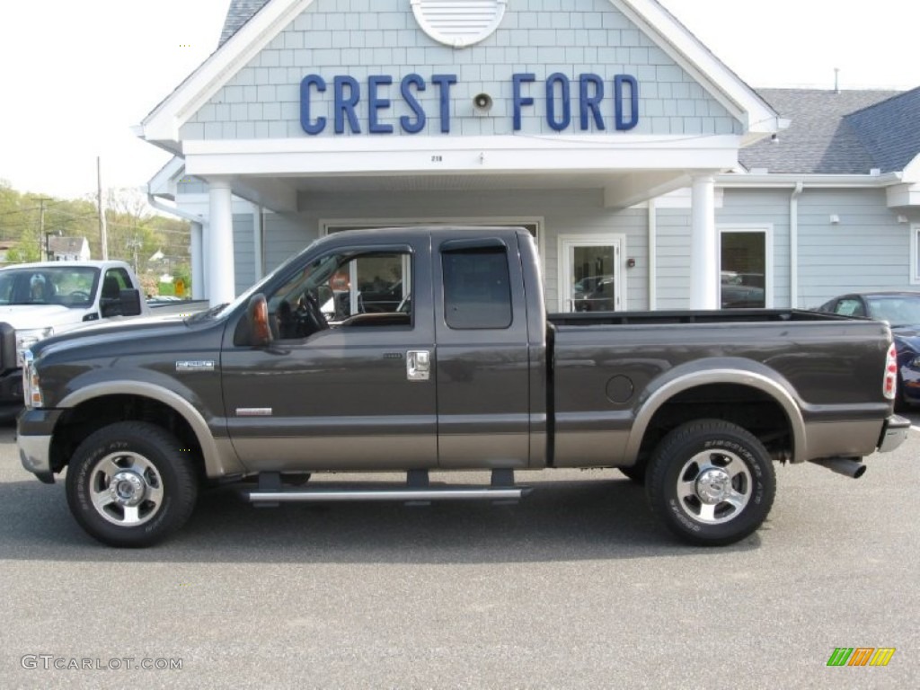 2005 F250 Super Duty Lariat SuperCab 4x4 - Dark Stone Metallic / Tan photo #1