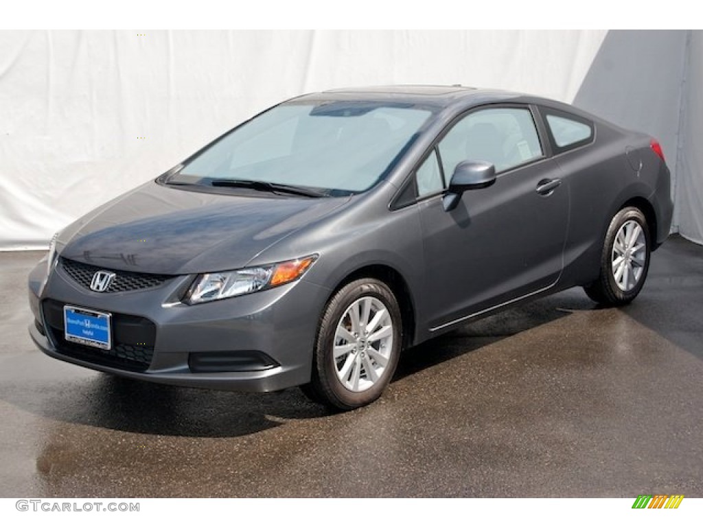 2012 Civic EX Coupe - Polished Metal Metallic / Gray photo #3