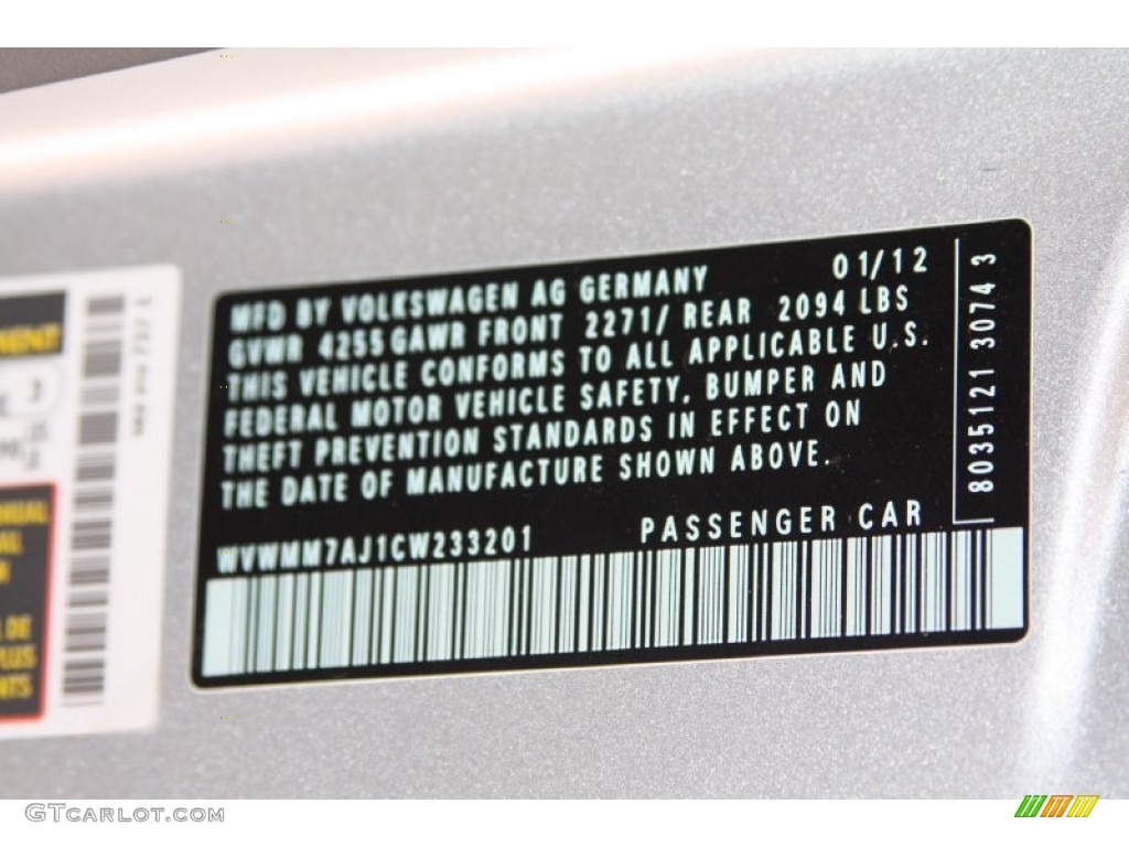 2012 Golf 2 Door TDI - Reflex Silver Metallic / Titan Black photo #15