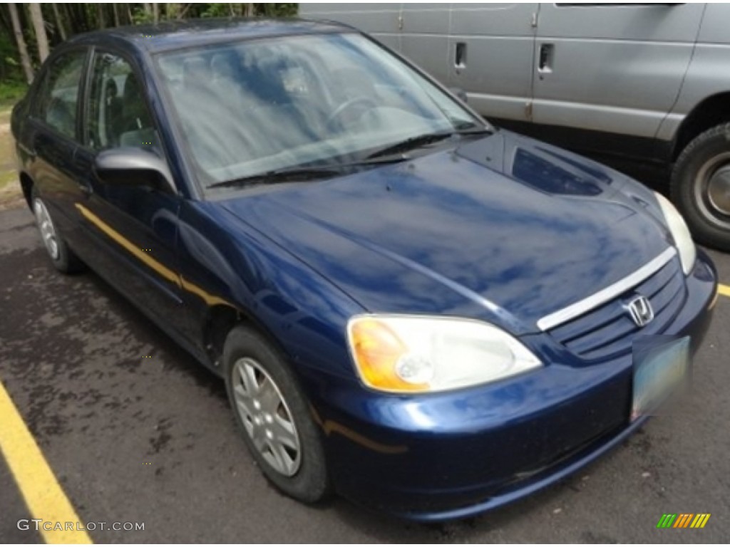 2003 Civic LX Sedan - Royal Blue / Gray photo #2