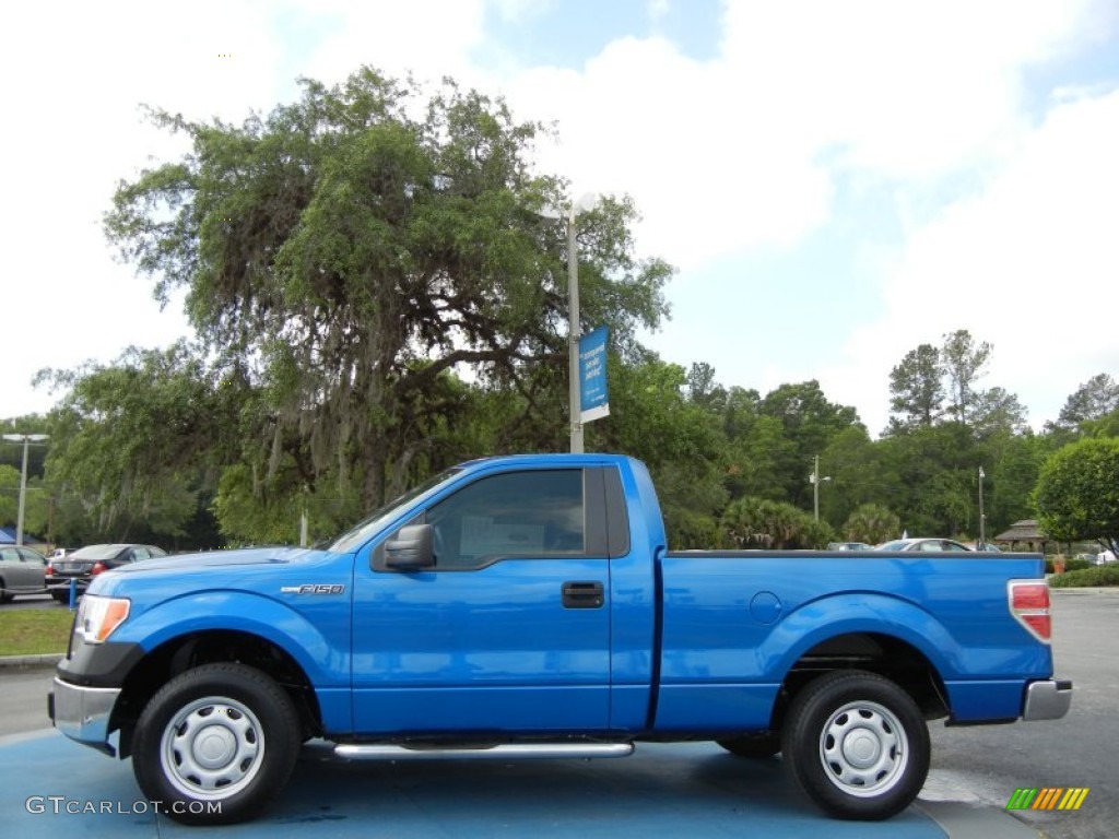 2010 F150 XL Regular Cab - Blue Flame Metallic / Medium Stone photo #2