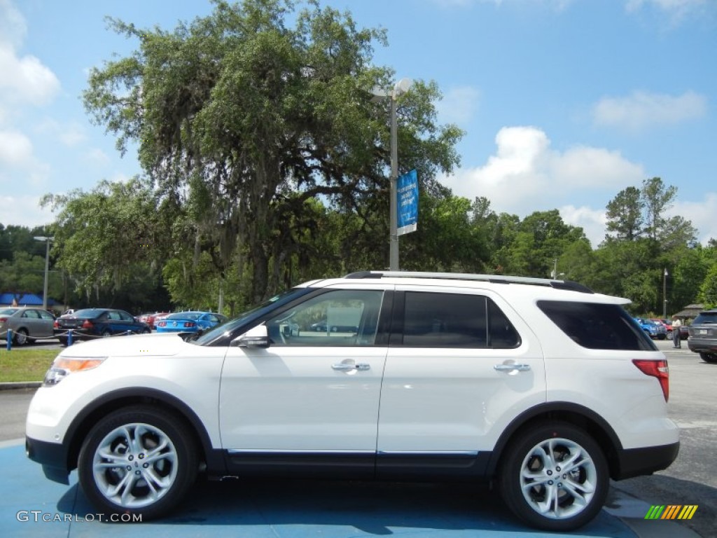 2013 Explorer Limited - White Platinum Tri-Coat / Pecan/Charcoal Black photo #2