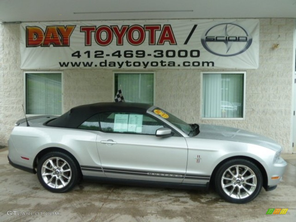 2010 Mustang V6 Premium Convertible - Brilliant Silver Metallic / Charcoal Black photo #1