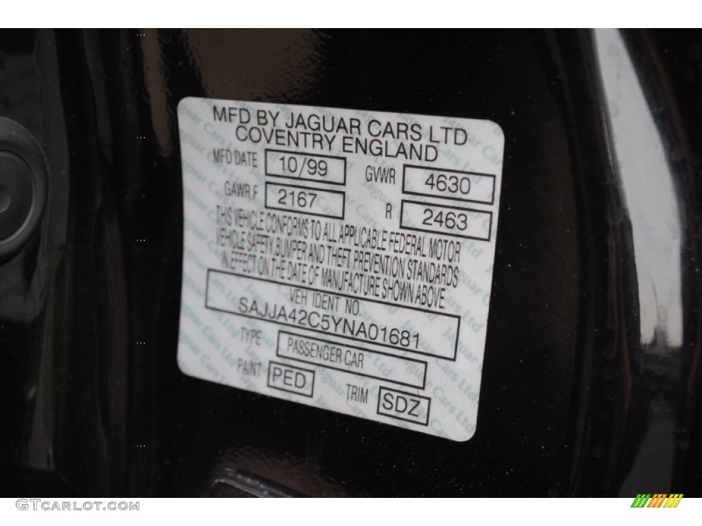 2000 XK Color Code PED for Anthracite Black Mica Photo #64899791