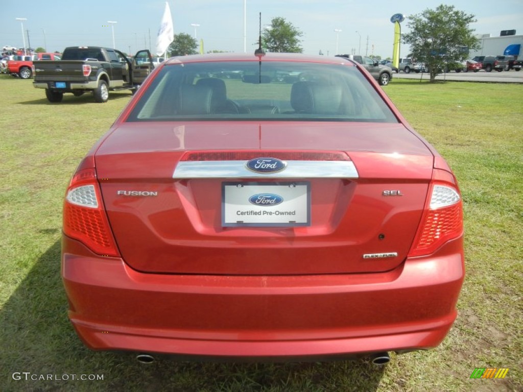 2011 Fusion SEL V6 - Red Candy Metallic / Charcoal Black photo #3
