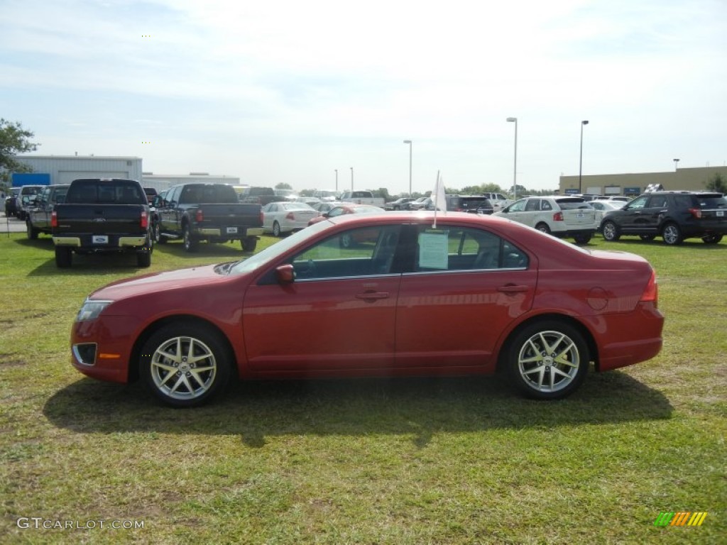 2011 Fusion SEL V6 - Red Candy Metallic / Charcoal Black photo #5