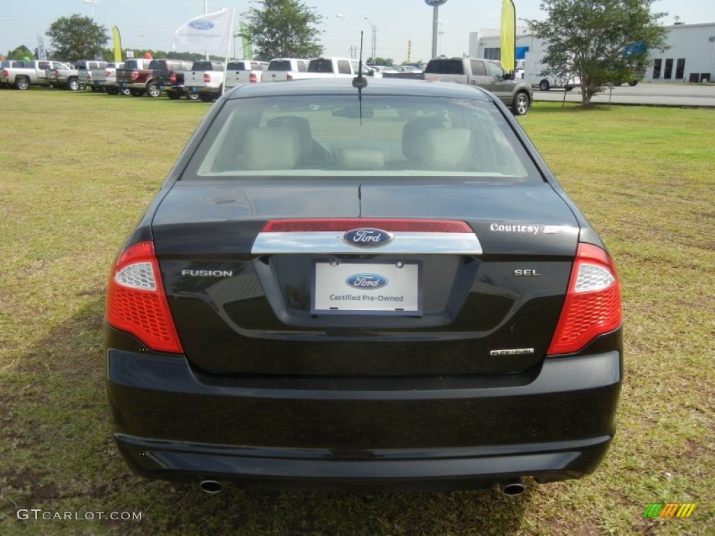 2011 Fusion SEL V6 - Tuxedo Black Metallic / Camel photo #3