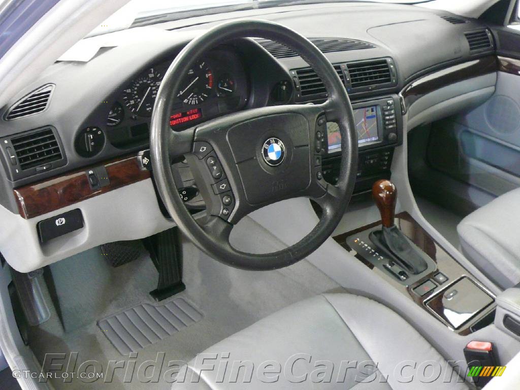 2001 7 Series 740iL Sedan - Steel Blue Metallic / Grey photo #13
