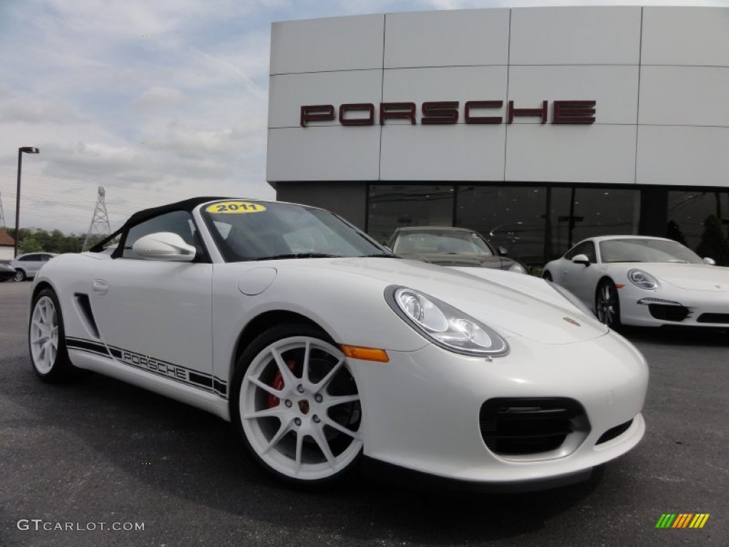 Carrara White 2011 Porsche Boxster Spyder Exterior Photo #64907800