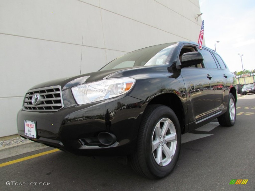 2009 Highlander V6 4WD - Black / Sand Beige photo #1