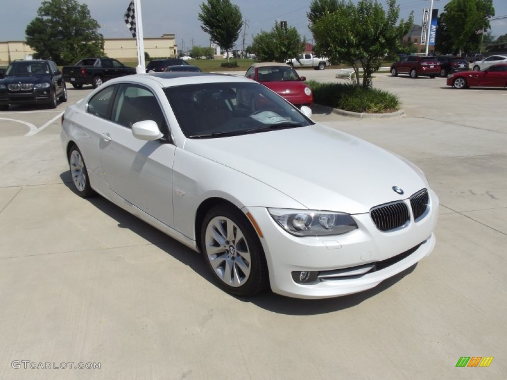 2012 3 Series 328i Coupe - Mineral White Metallic / Chestnut Brown photo #2