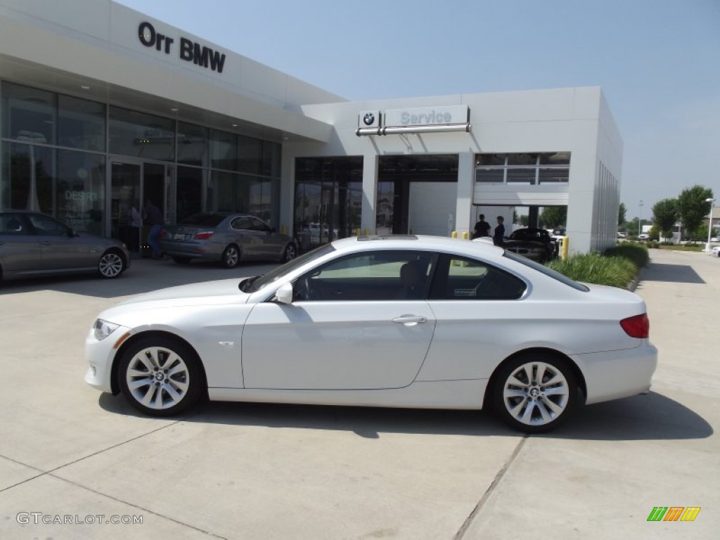 2012 3 Series 328i Coupe - Mineral White Metallic / Chestnut Brown photo #5