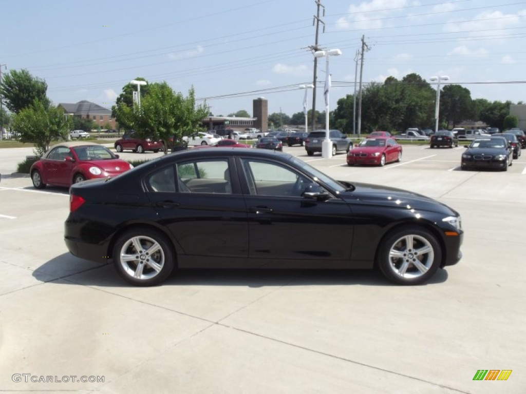 2012 3 Series 328i Sedan - Jet Black / Beige photo #6