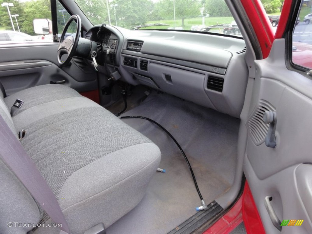 1995 F350 XL Regular Cab 4x4 Plow Truck - Ultra Red / Grey photo #23