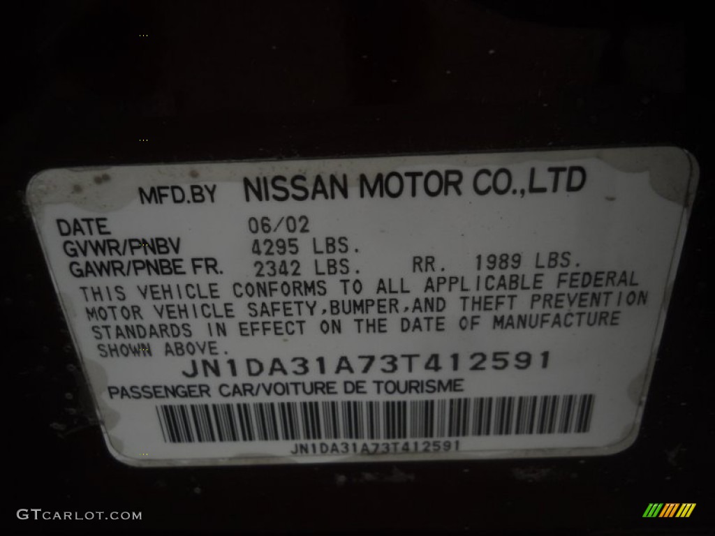 2003 Maxima SE - Merlot Red / Black photo #18