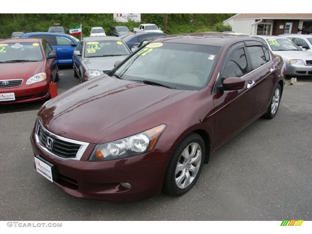 2008 Accord EX-L V6 Sedan - Basque Red Pearl / Gray photo #1