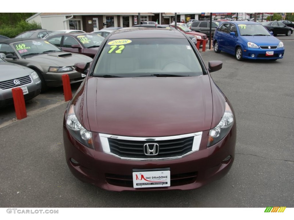 2008 Accord EX-L V6 Sedan - Basque Red Pearl / Gray photo #2