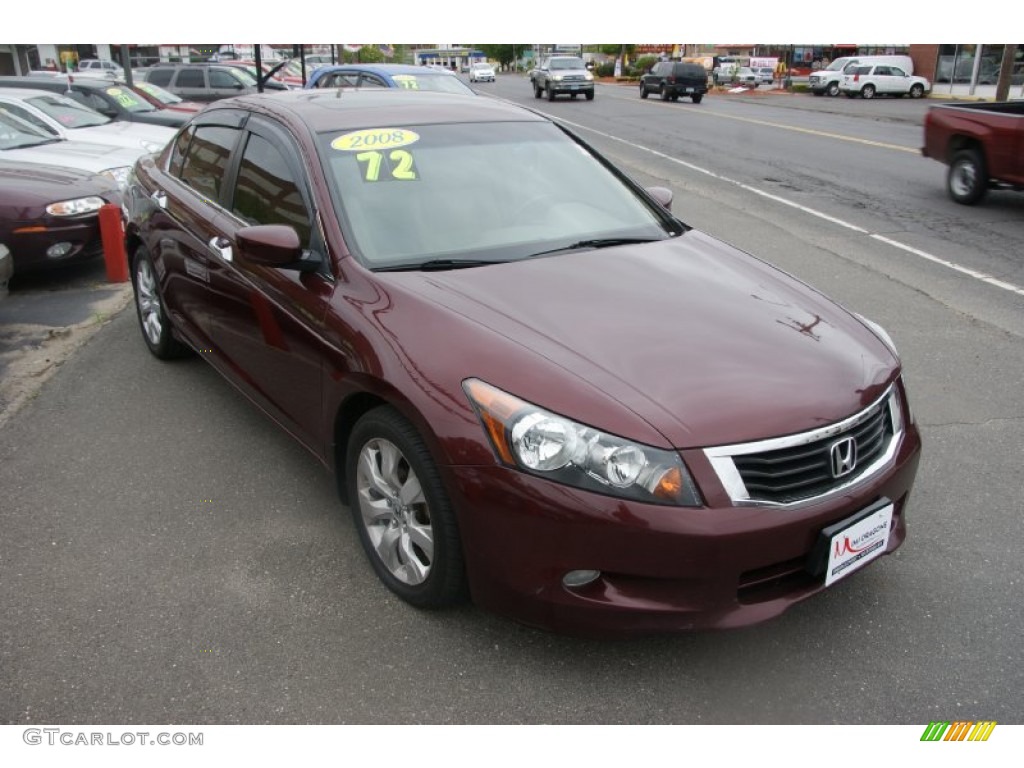 2008 Accord EX-L V6 Sedan - Basque Red Pearl / Gray photo #3