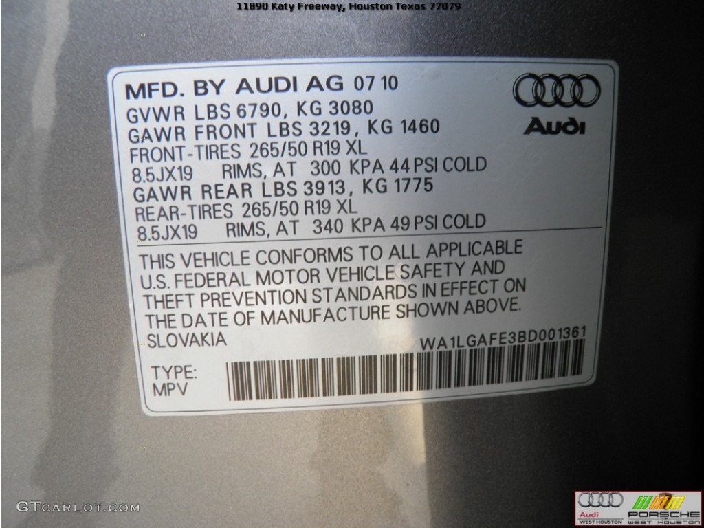 2011 Q7 3.0 TFSI quattro - Graphite Grey Metallic / Limestone Grey photo #36