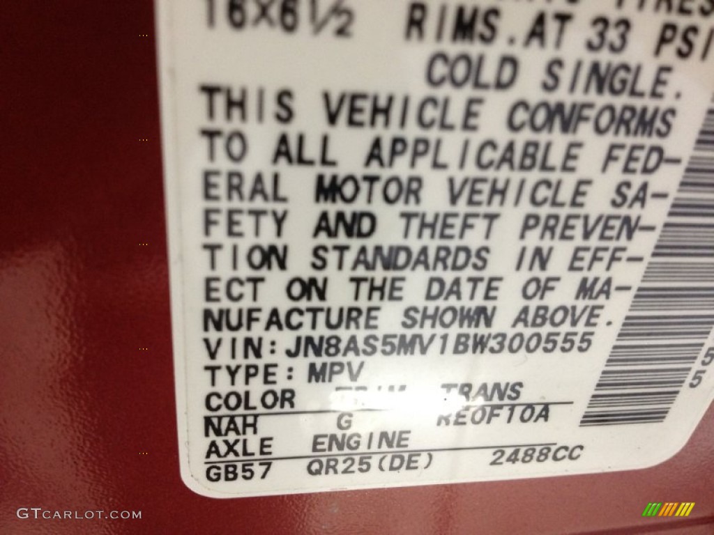 2011 Rogue S AWD - Cayenne Red / Black photo #23