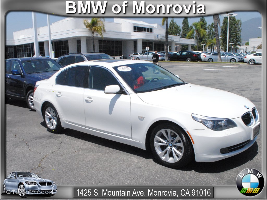 2009 5 Series 535i Sedan - Alpine White / Black photo #1