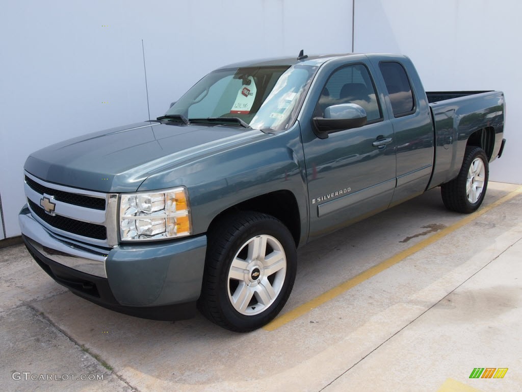 2008 Silverado 1500 LT Extended Cab - Blue Granite Metallic / Ebony photo #7