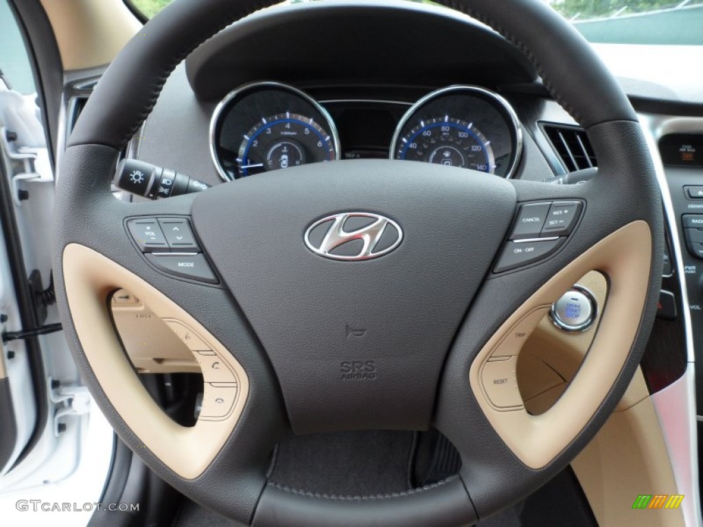 2013 Hyundai Sonata Limited Camel Steering Wheel Photo #64923113