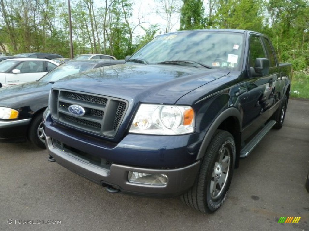 2005 F150 FX4 SuperCab 4x4 - True Blue Metallic / Medium Flint/Dark Flint Grey photo #5