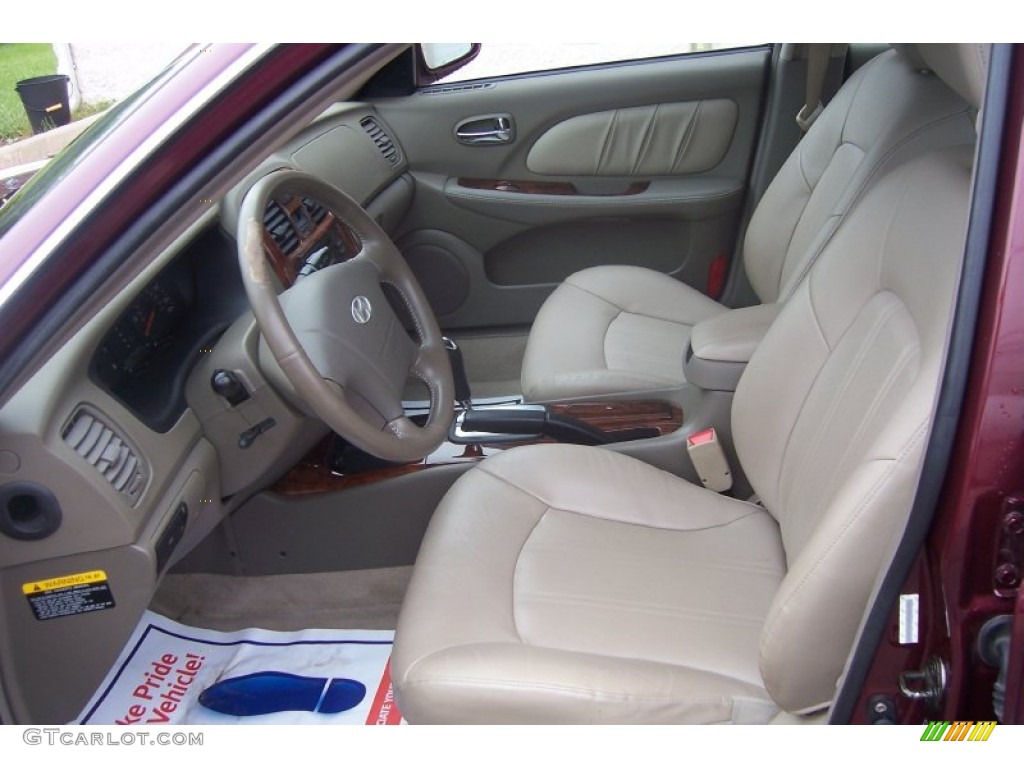 2002 Sonata LX V6 - Ruby Red / Beige photo #9