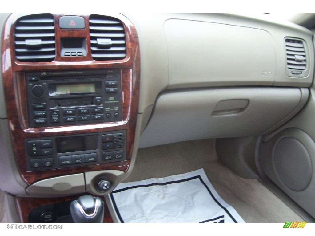 2002 Sonata LX V6 - Ruby Red / Beige photo #11