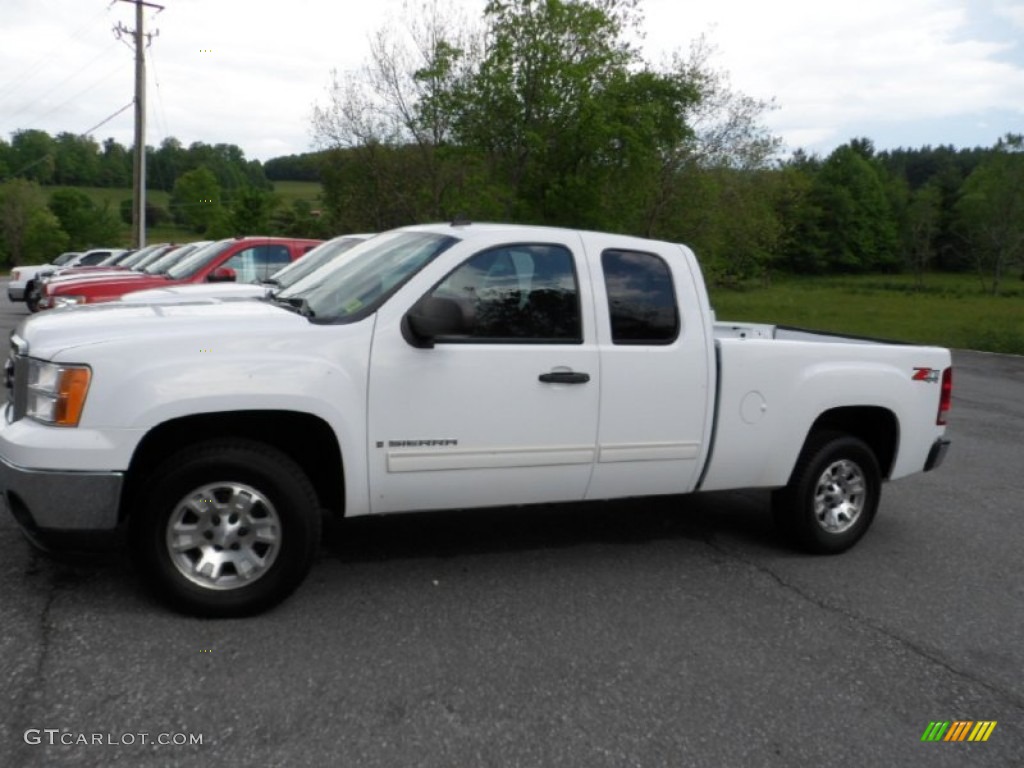 2008 Sierra 1500 SLE Extended Cab 4x4 - Summit White / Ebony photo #1