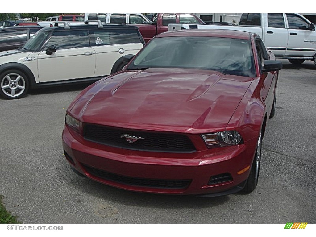 2010 Mustang V6 Coupe - Red Candy Metallic / Stone photo #18