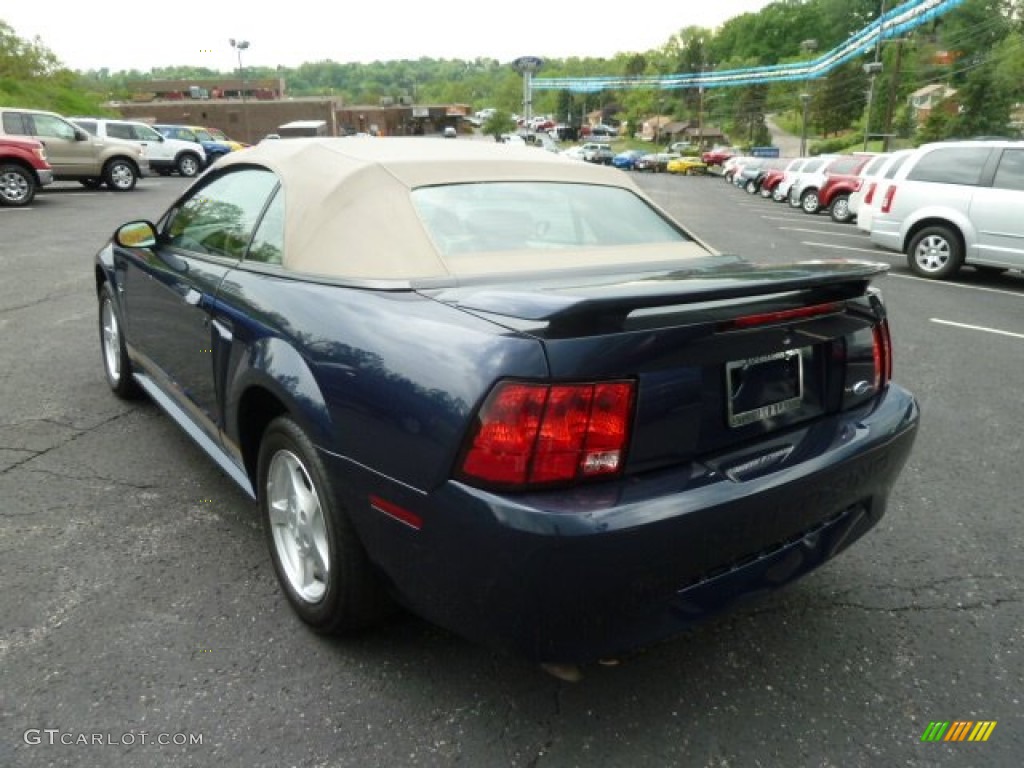 2002 Mustang V6 Convertible - True Blue Metallic / Medium Parchment photo #4