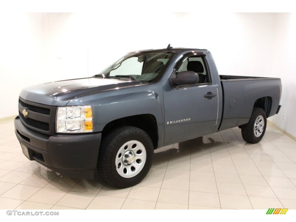 2009 Silverado 1500 Regular Cab - Blue Granite Metallic / Dark Titanium photo #3