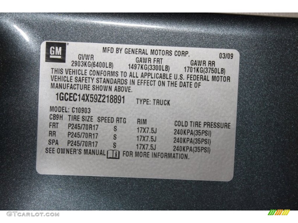 2009 Silverado 1500 Regular Cab - Blue Granite Metallic / Dark Titanium photo #17