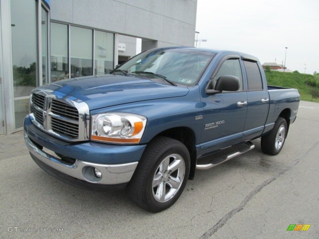 2006 Ram 1500 SLT Quad Cab 4x4 - Atlantic Blue Pearl / Medium Slate Gray photo #2