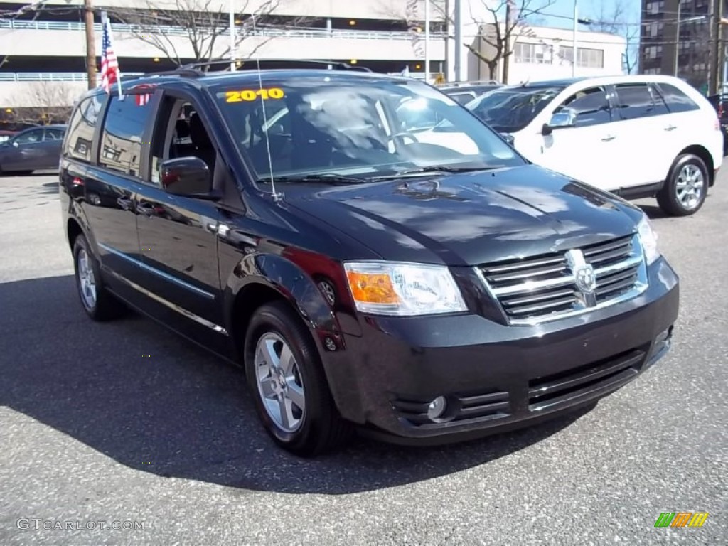 2010 Grand Caravan SXT - Brilliant Black Crystal Pearl / Medium Slate Gray/Light Shale photo #3