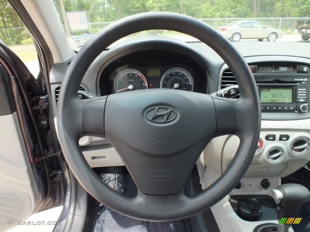 2008 Accent GLS Sedan - Charcoal Gray / Gray photo #30