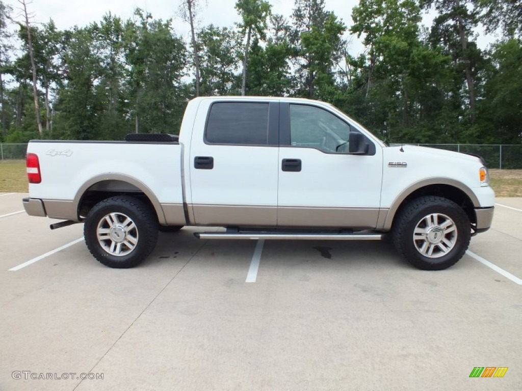 2006 F150 Lariat SuperCrew 4x4 - Oxford White / Tan photo #2