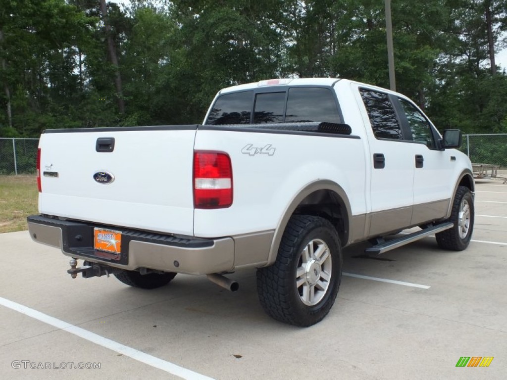 2006 F150 Lariat SuperCrew 4x4 - Oxford White / Tan photo #5