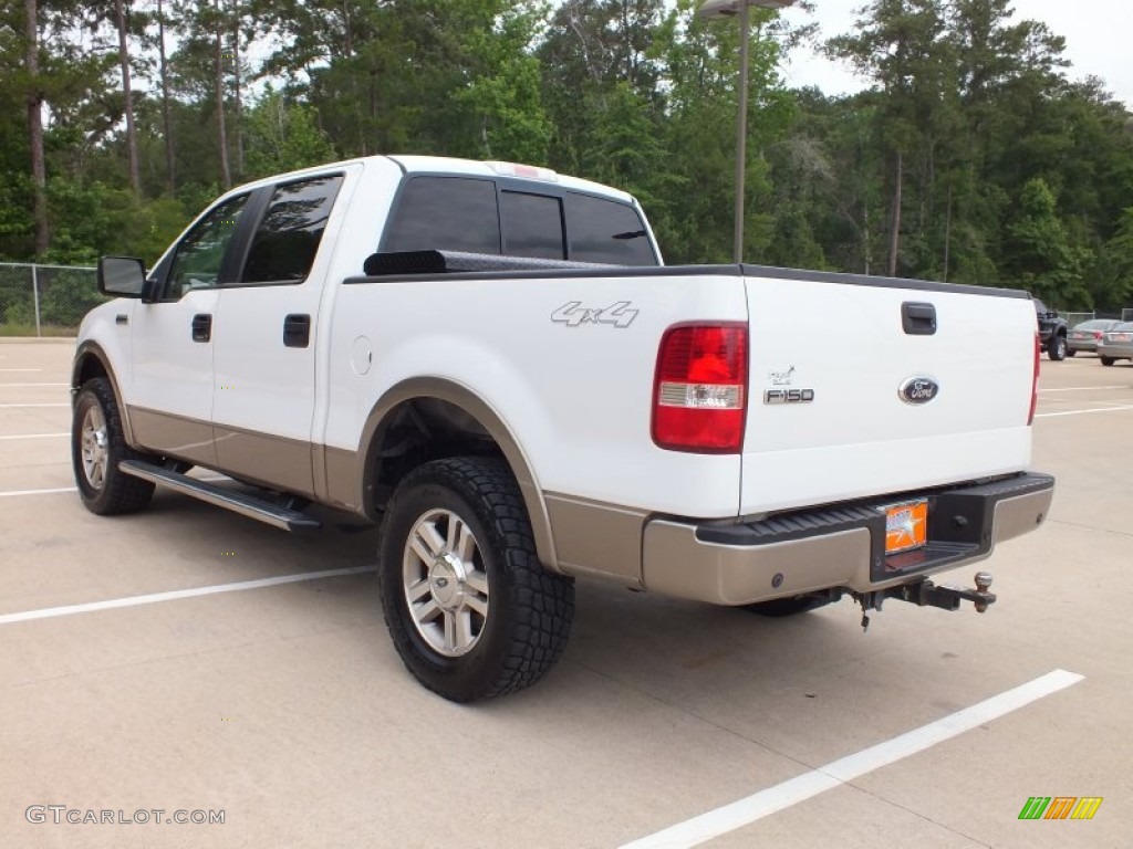 2006 F150 Lariat SuperCrew 4x4 - Oxford White / Tan photo #7