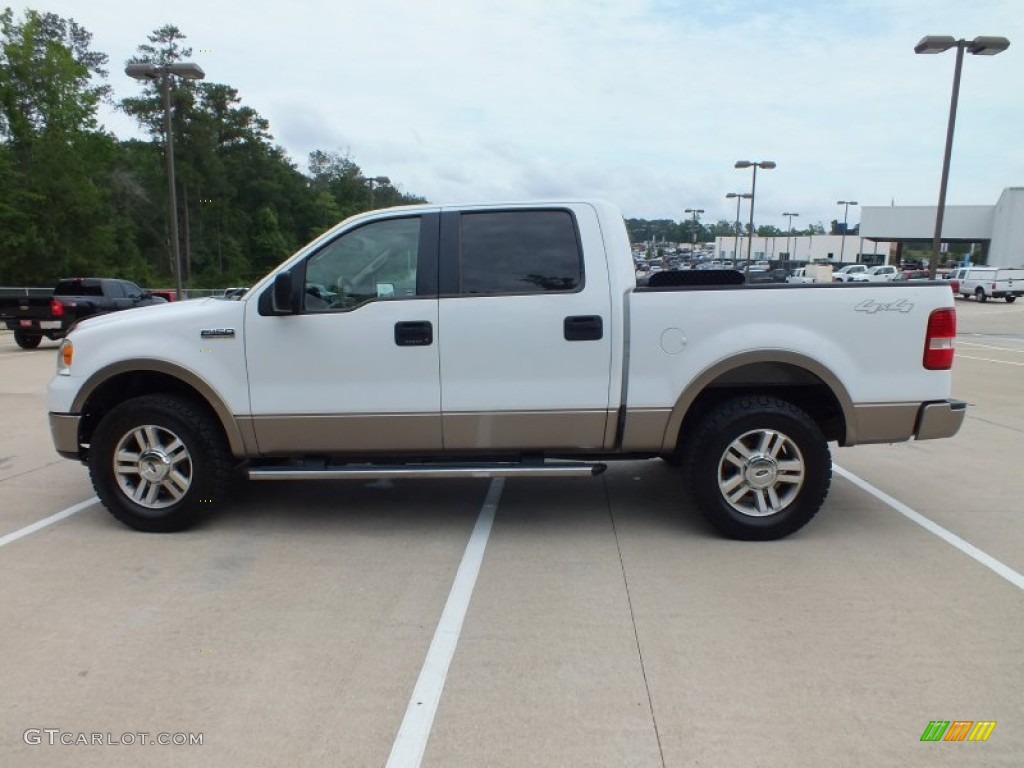 2006 F150 Lariat SuperCrew 4x4 - Oxford White / Tan photo #8